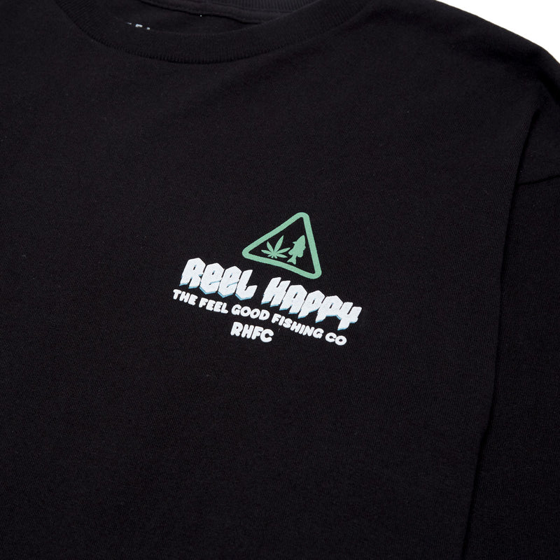 Reel Happy Smokey Vibes Long Sleeve T-Shirt - Black