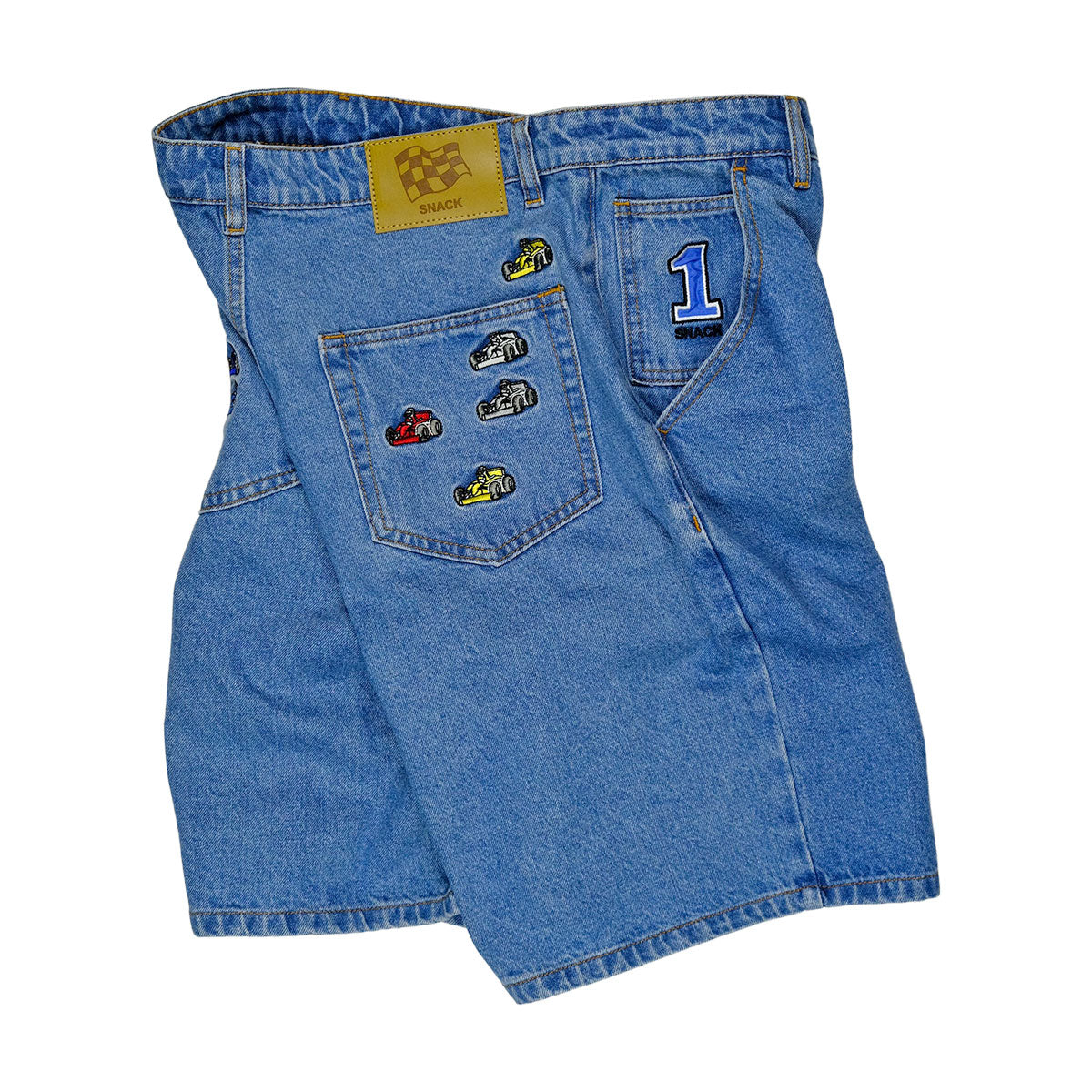 Snack Pole Position Jean Shorts - Skyline Blue image 5