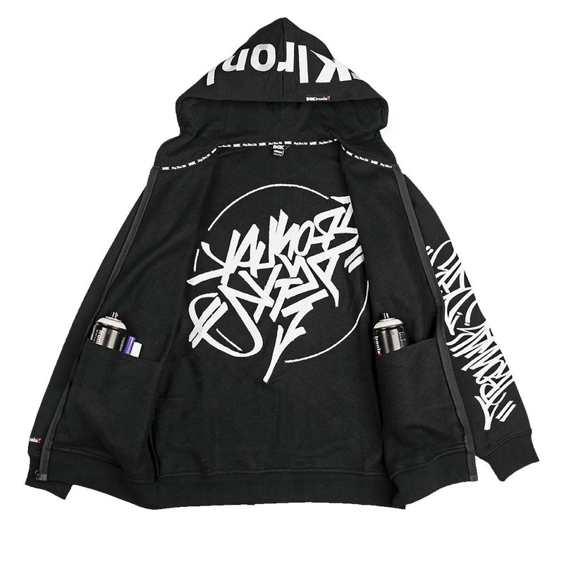 DGK x Ironlak Tag Zip Up Hoodie - Black