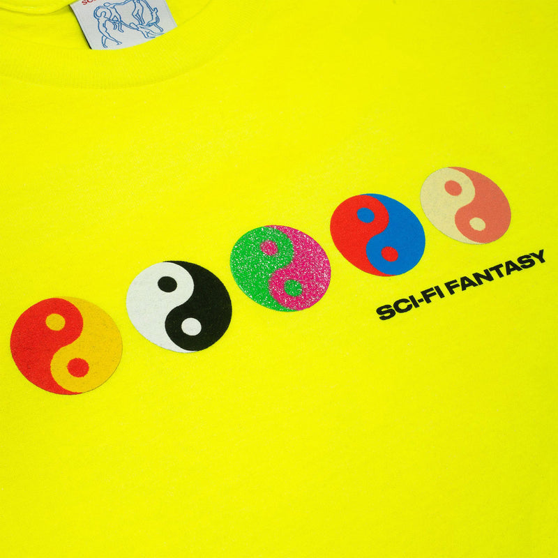 Sci-Fi Fantasy Yin Yang T-Shirt - Safety Green