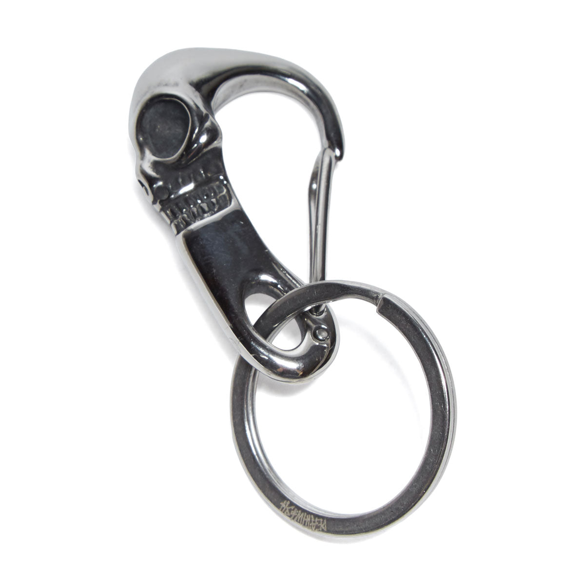 Deathwish Skull Caribiner Keychain - Silver image 1