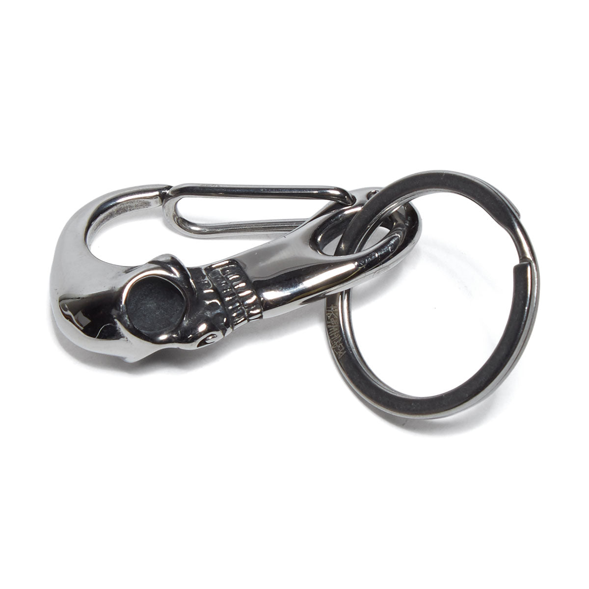Deathwish Skull Caribiner Keychain - Silver image 2