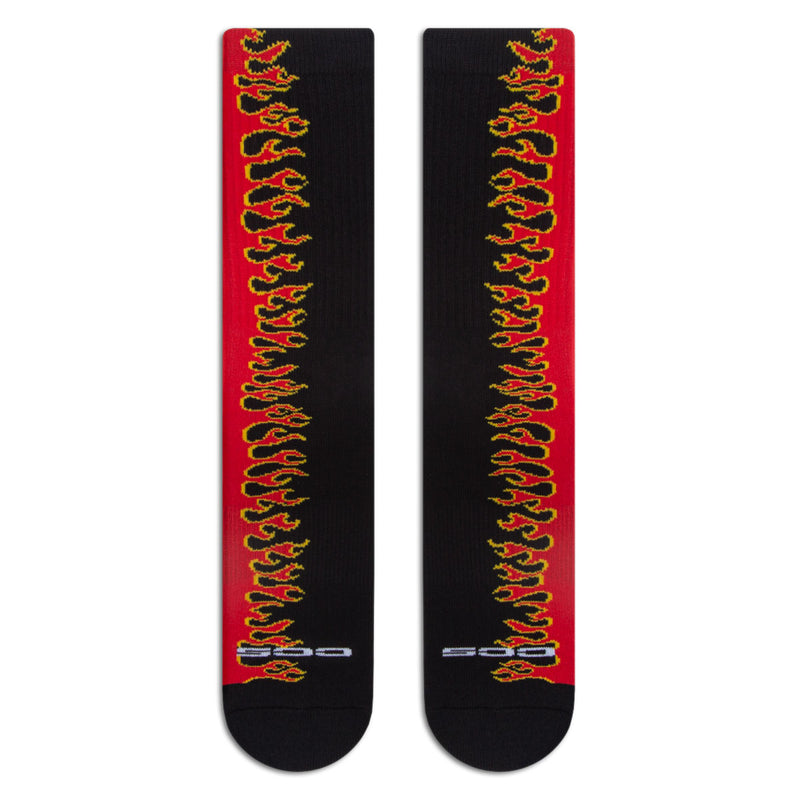 CCS Flames Socks - Black/Red