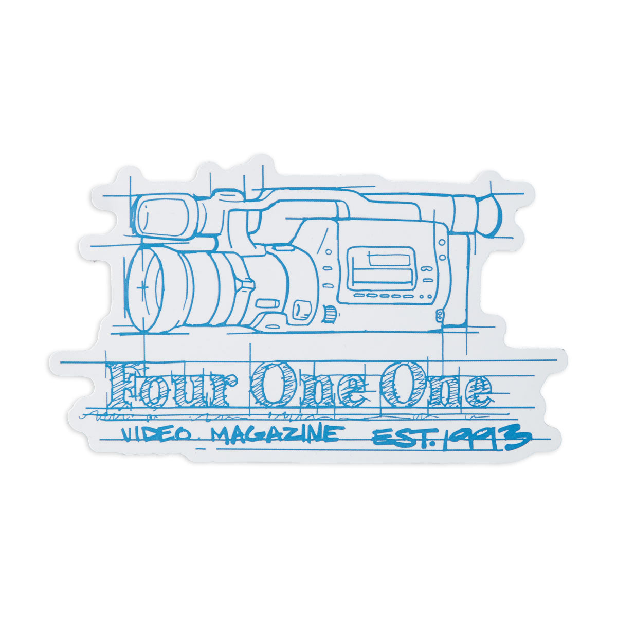 411 Camera Sticker - Blue image 1
