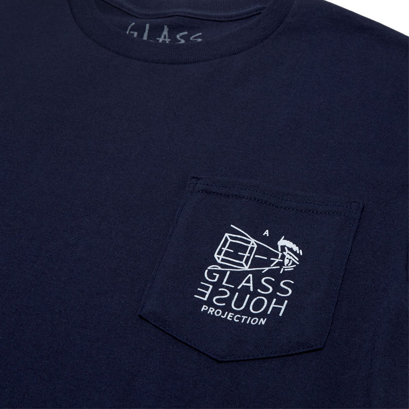 Glass House Projection Pocket T-Shirt - Navy