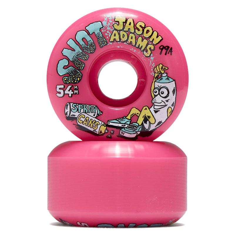 Snot Jason Adams Spray Cans 99a Skateboard Wheels - Pink - 54mm