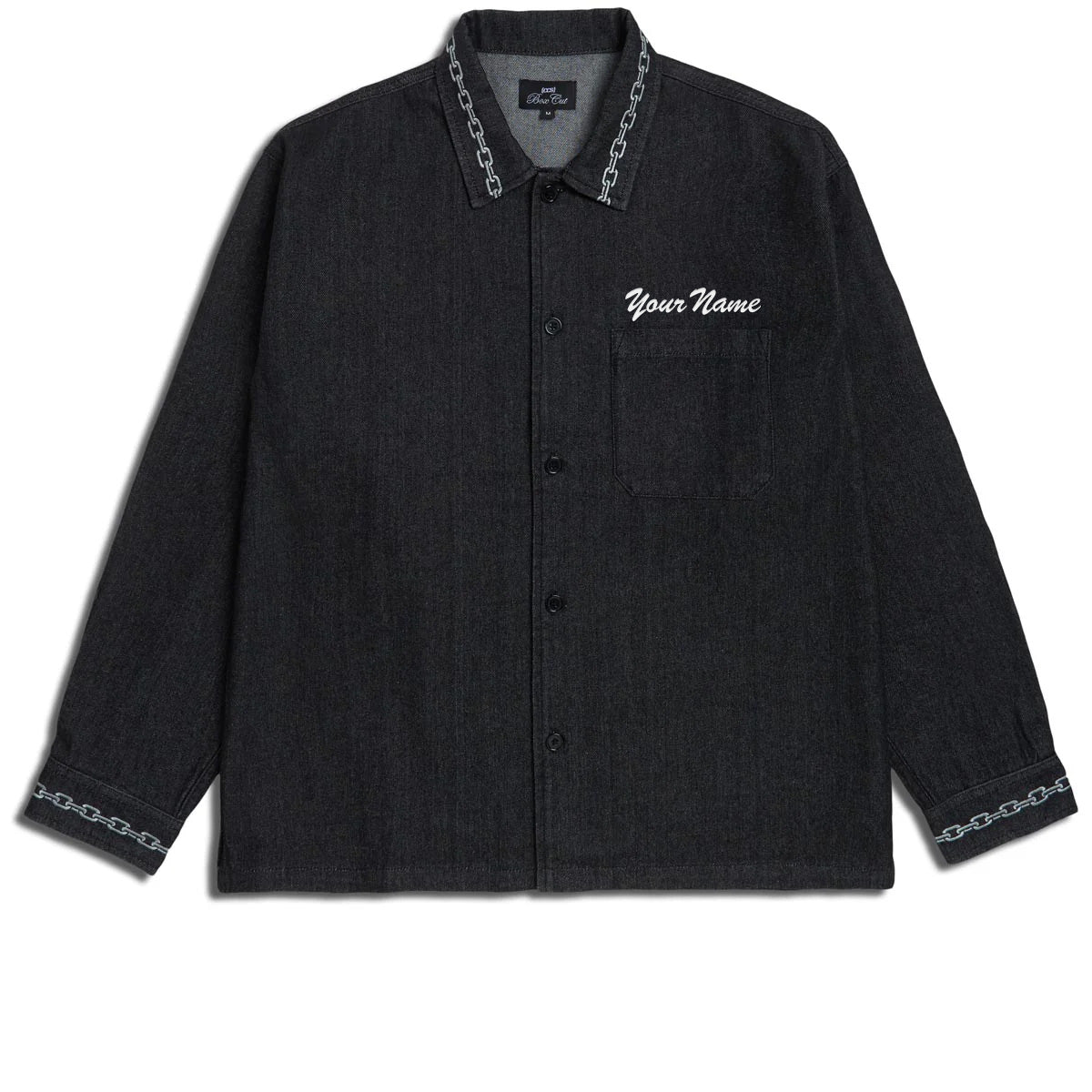 CCS Custom Embroidered Box Denim Shirt - Chain Black - SM image 1
