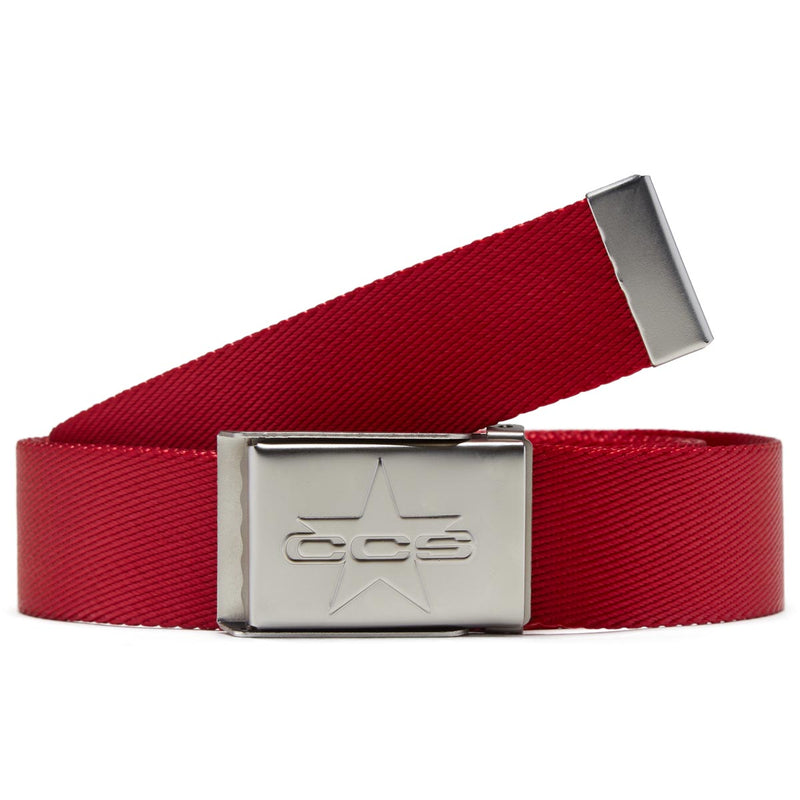 CCS Silver 97 Star Web Belt - Red