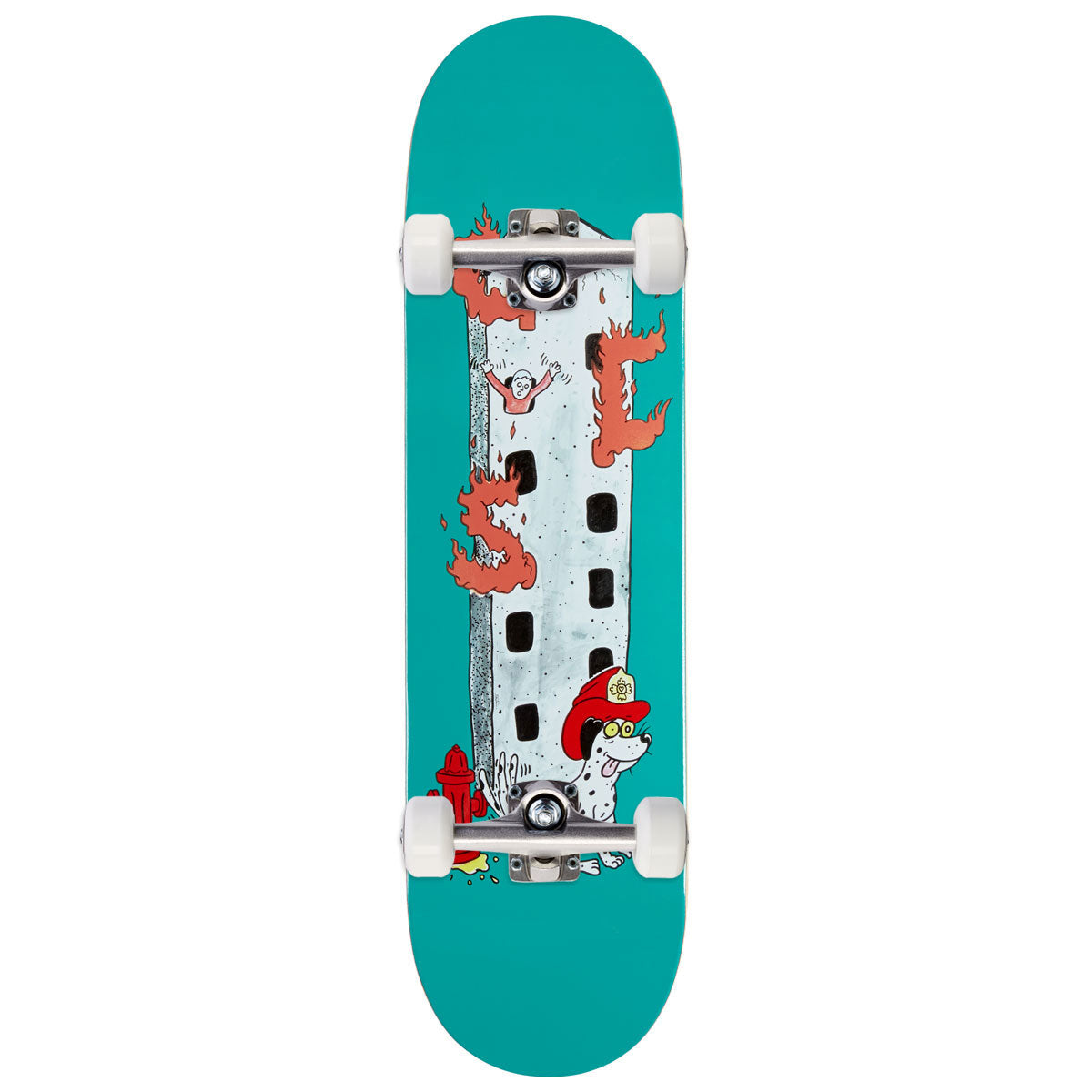 CCS Fireman Skateboard Complete - Teal - 7.50