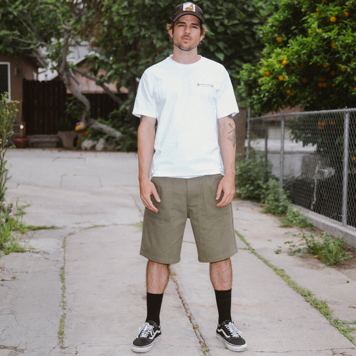 CCS Surplus Herringbone Shorts - Olive image 2