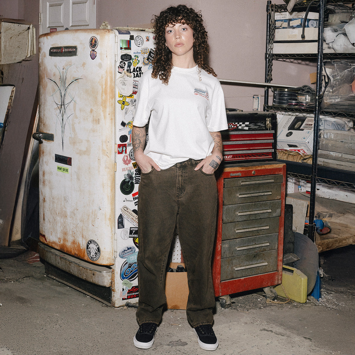 CCS Baggy Taper Denim Jeans - Acid Brown image 5