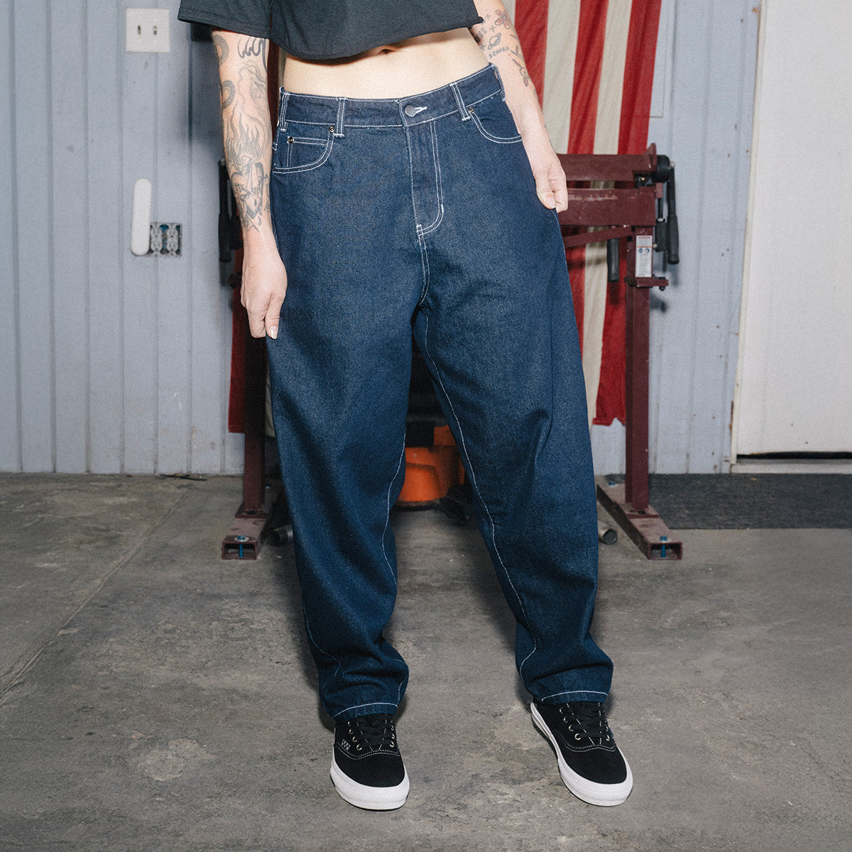 CCS Baggy Taper Denim Jeans - Overdyed Navy image 4