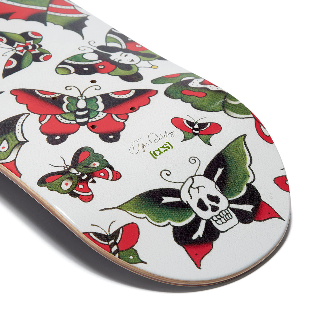 CCS x Tyler Quigley Flash Butterflies Skateboard Deck - White image 4