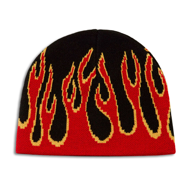 CCS Flames Reversible Skully Beanie - Black/Red