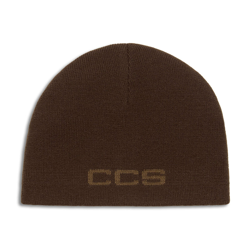 CCS Reversible Leopard Skully Beanie - Brown