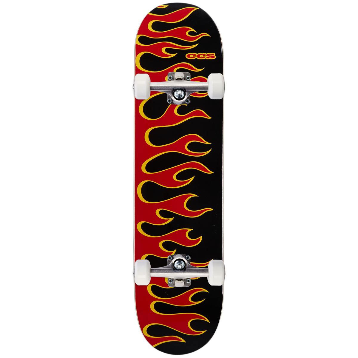 CCS Flames Mini Skateboard Complete - Black/Red - 7.00