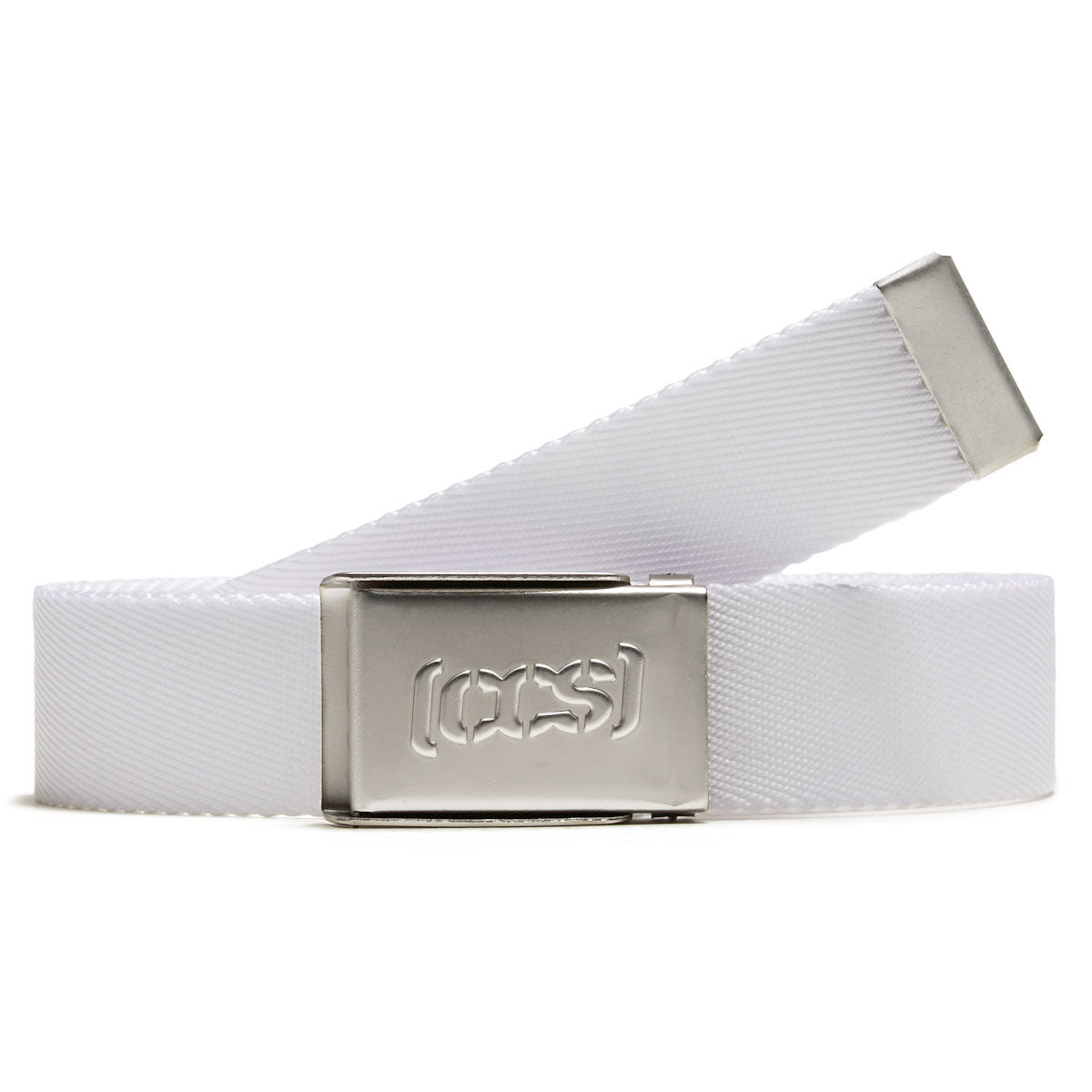 CCS Silver Logo Buckle Belt - White image 1