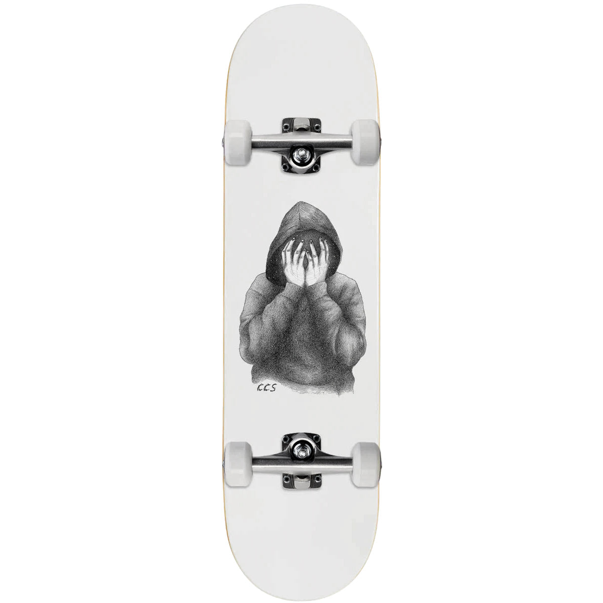 CCS Smile on The Surface Skateboard Complete - White image 1