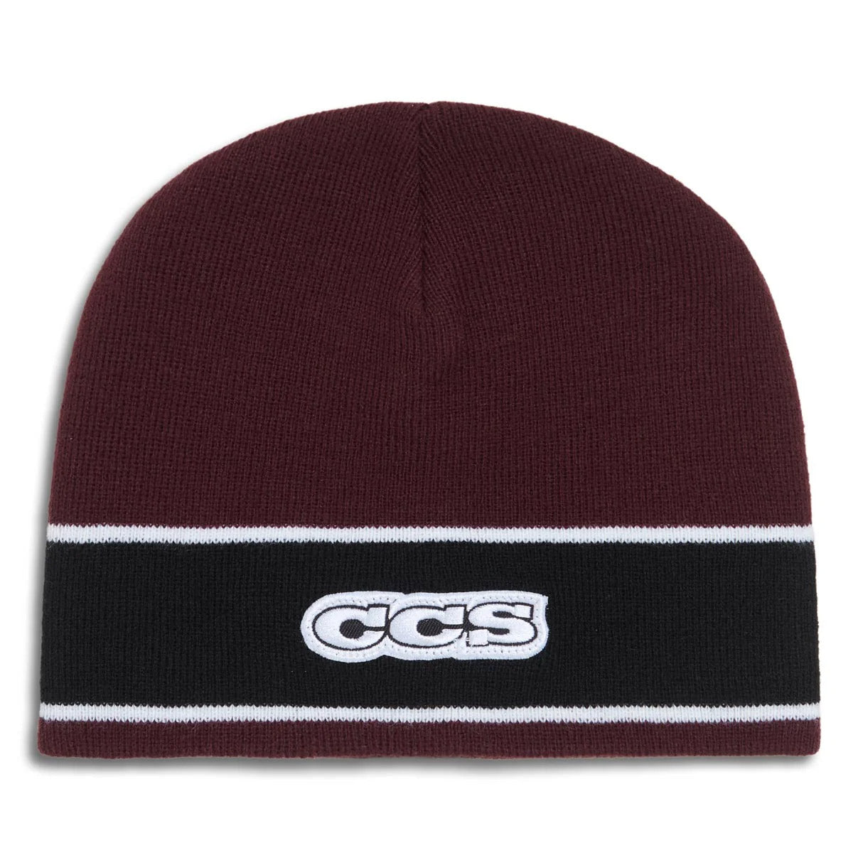 CCS Icon Skully Beanie - Maroon/Black image 1