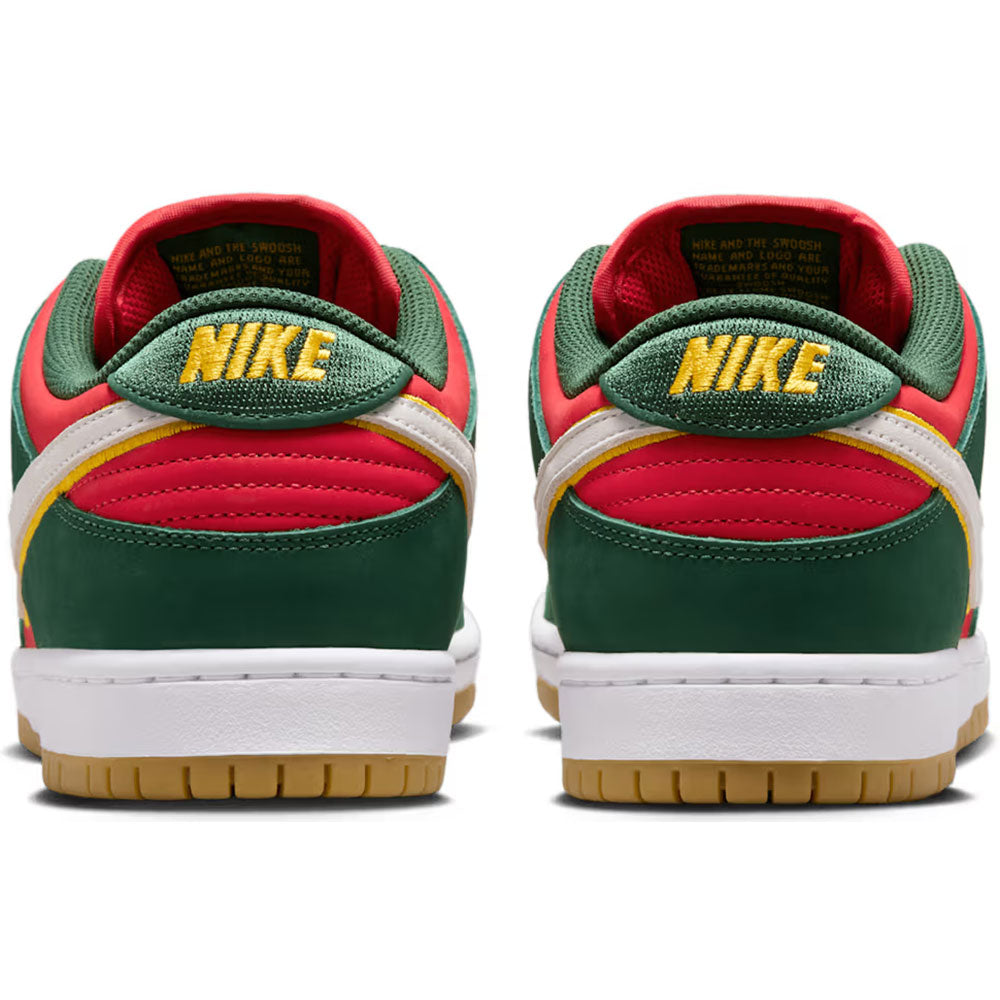 Nike SB Supersonics Dunk Low Pro Premium Shoes - Fir/White/University Gold/Fire Red image 6