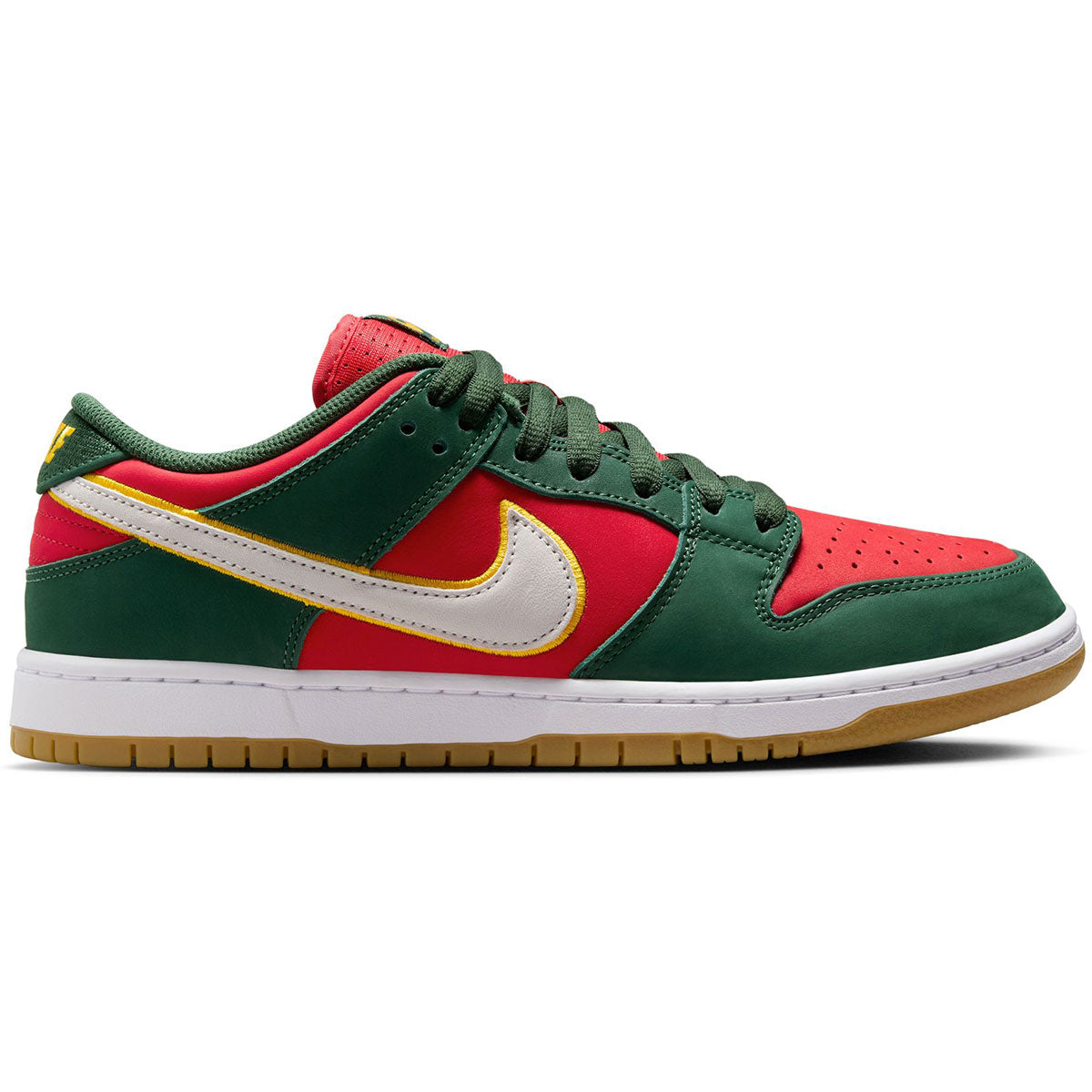 Nike SB Supersonics Dunk Low Pro Premium Shoes - Fir/White/University Gold/Fire Red image 1