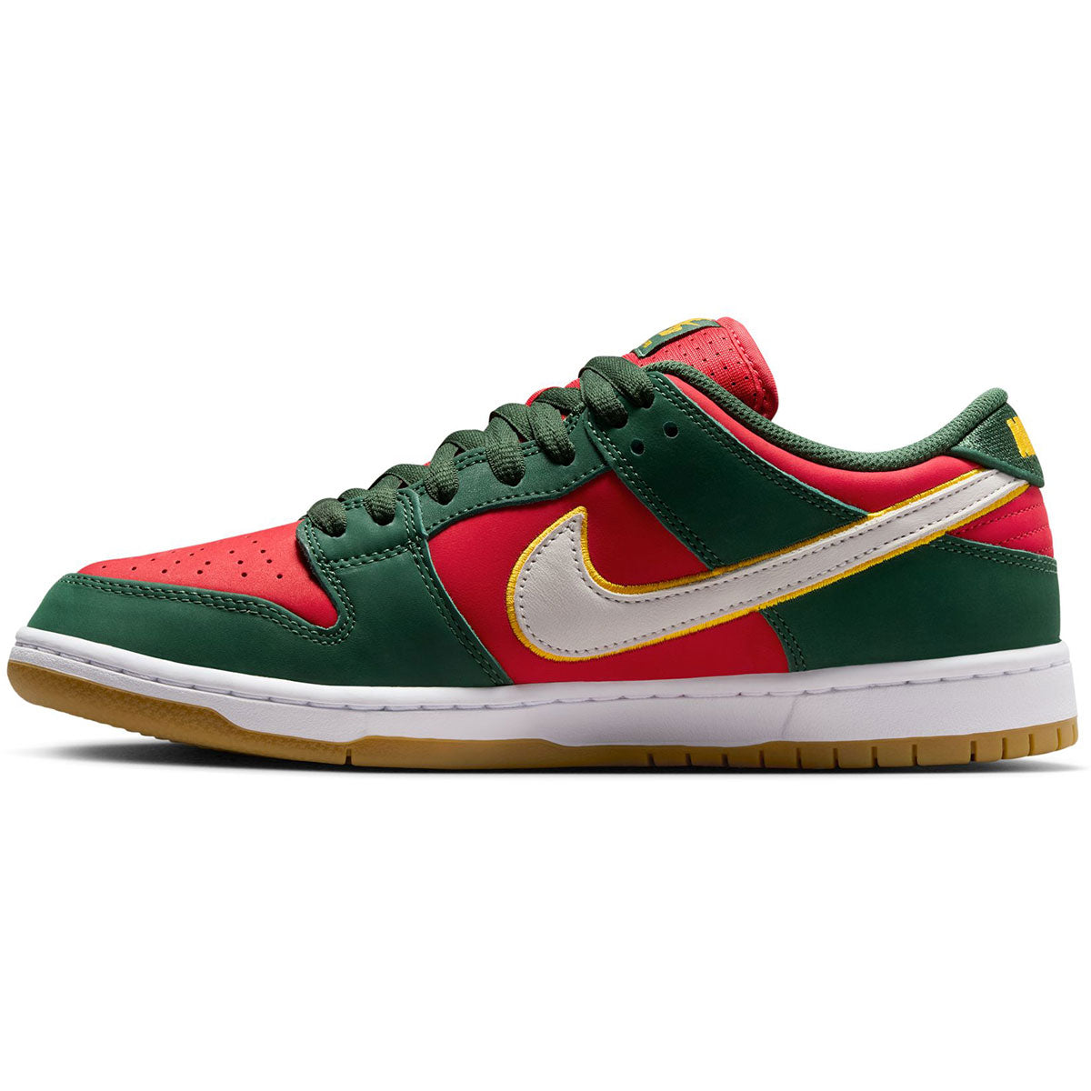 Nike SB Supersonics Dunk Low Pro Premium Shoes - Fir/White/University Gold/Fire Red image 2