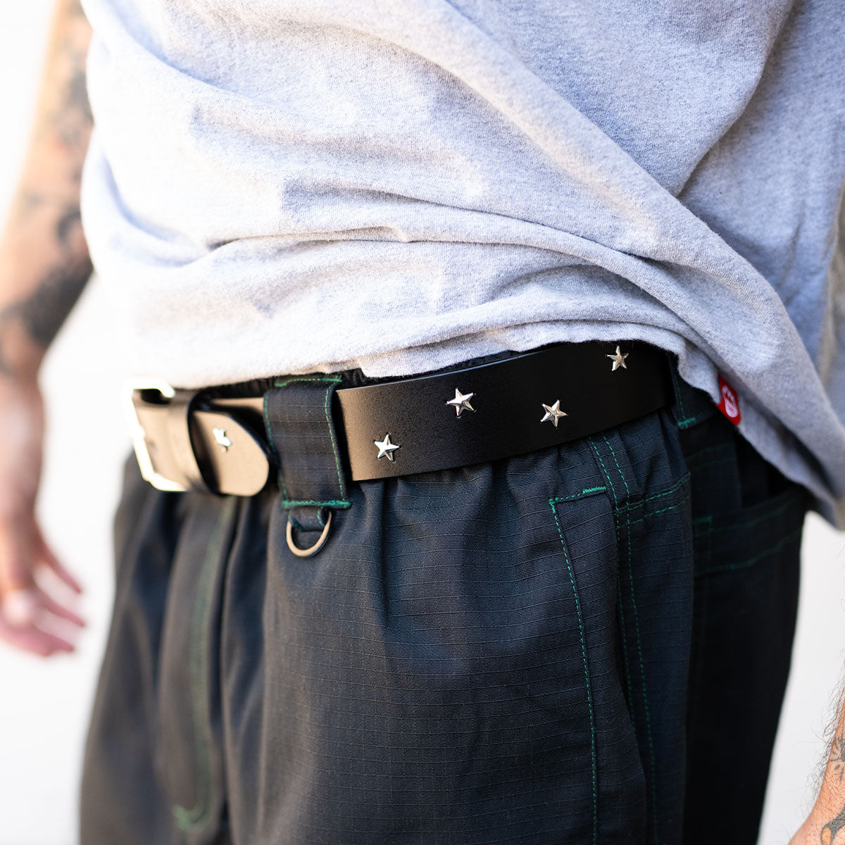 CCS Star Studded Leather Belt - Black image 2