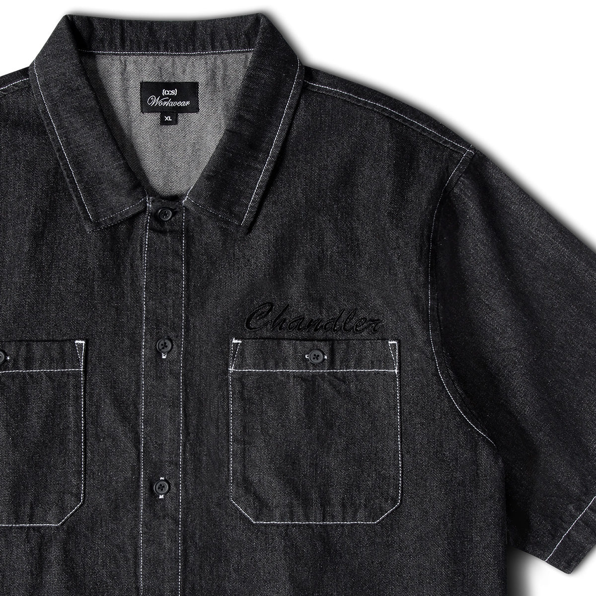 CCS Custom Embroidered Work Shirt - Black Denim image 5