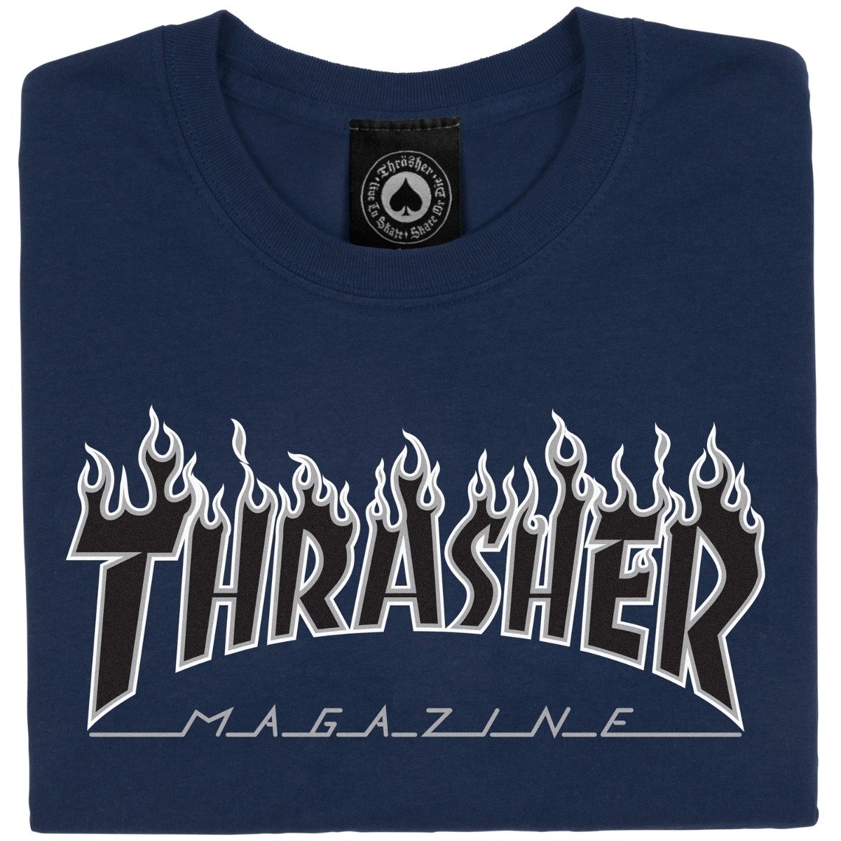 Thrasher Flame Logo T-Shirt - Navy/Black – CCS