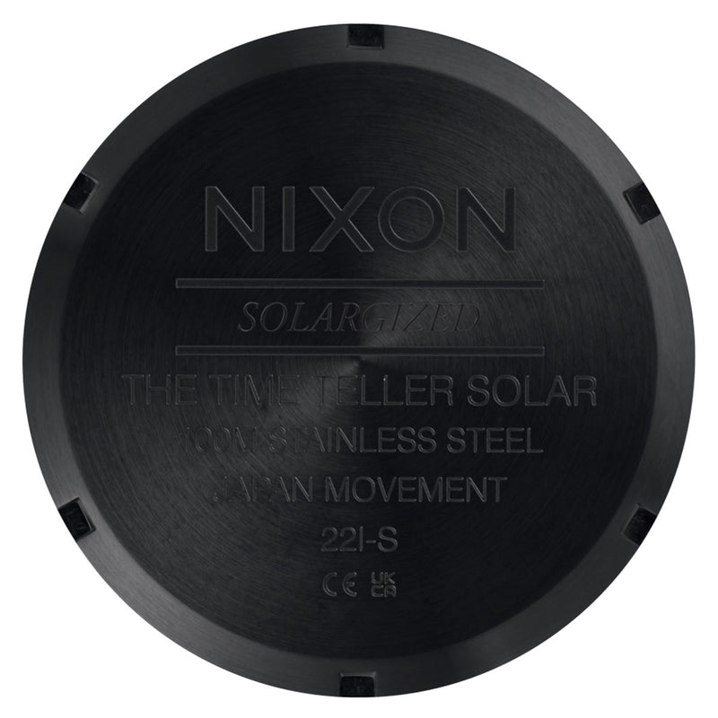 Nixon Time Teller Solar Watch - All Black/White