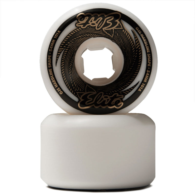 OJ Elite Hardline 101a Skateboard Wheels - White/Gold - 54mm