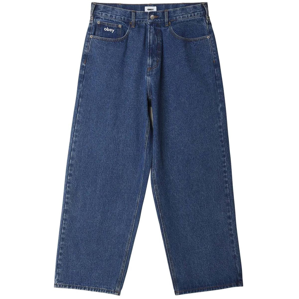 Obey Bigwig Baggy Denim Jeans - Stone Wash Indigo – CCS