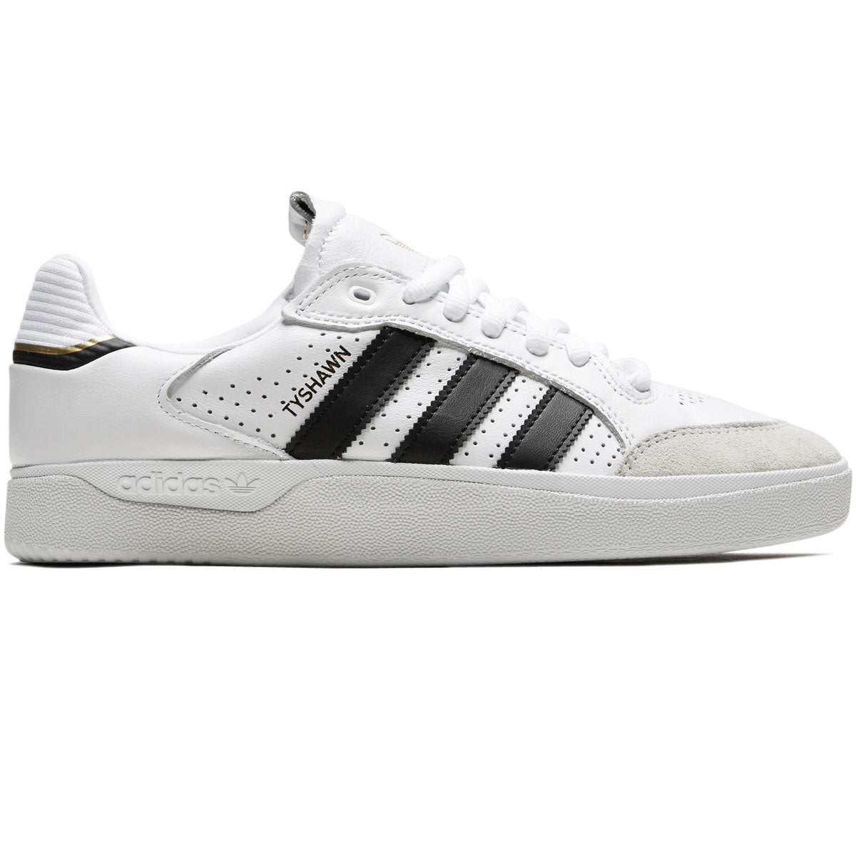 Adidas Tyshawn Low Shoes - White/Core Black/Gold Metallic – CCS