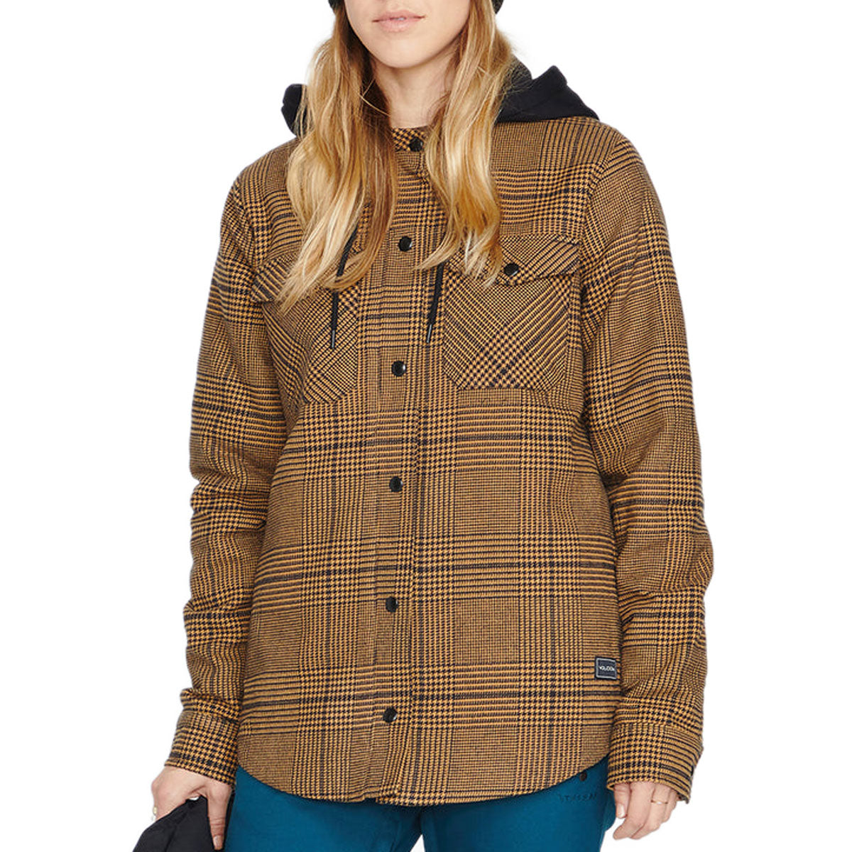 Volcom Womens Hooded Flannel Snowboard Jacket - Caramel – CCS
