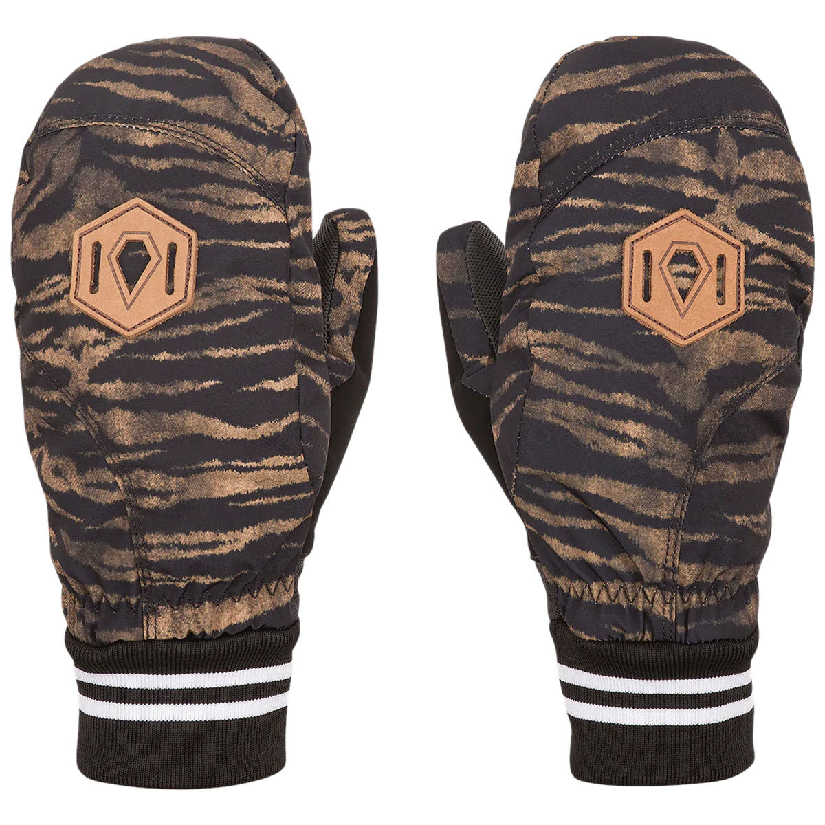 Volcom Womens Bistro Mitt Snowboard Gloves - Tiger Print – CCS