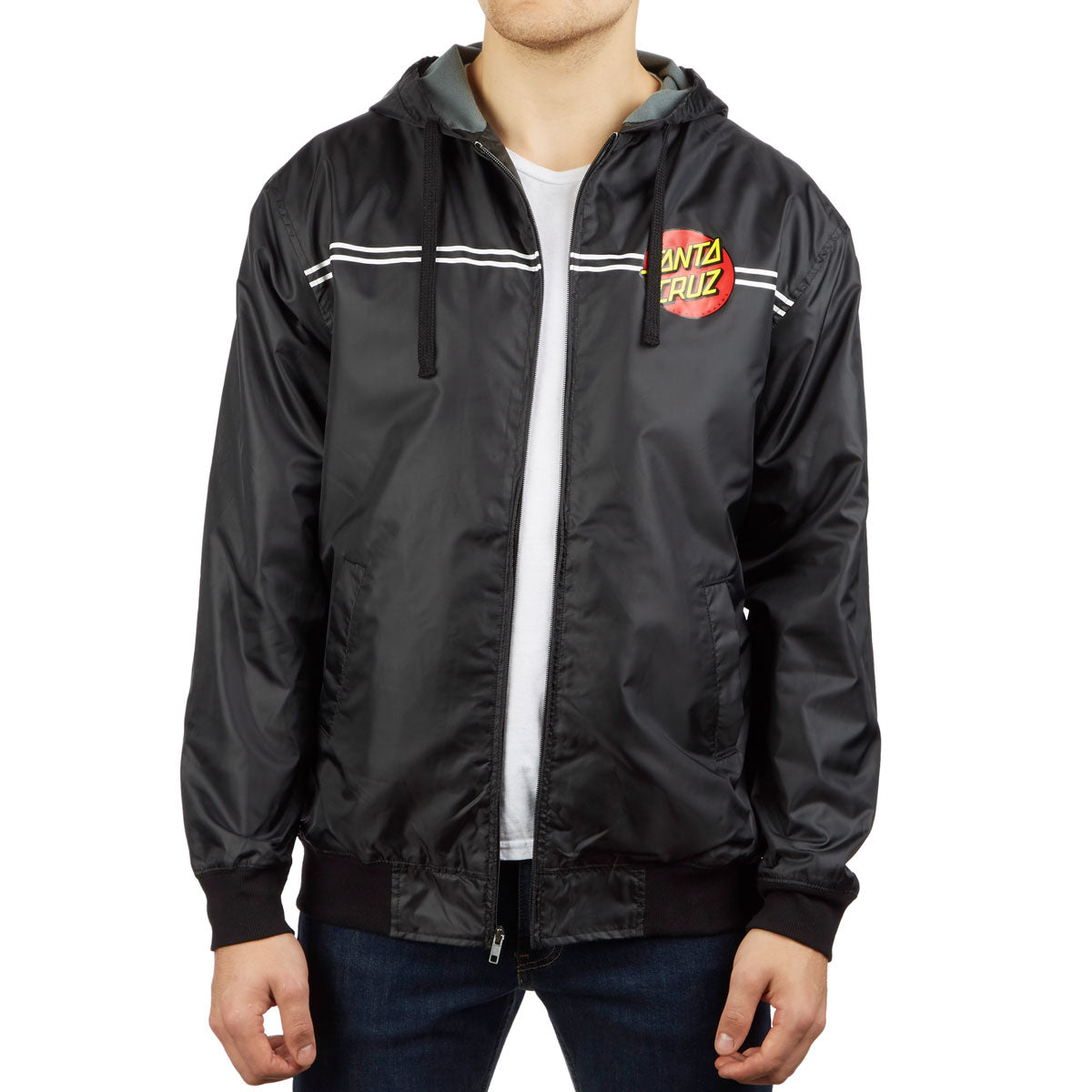 Santa Cruz Dot Windbreaker Jacket - Black image 1