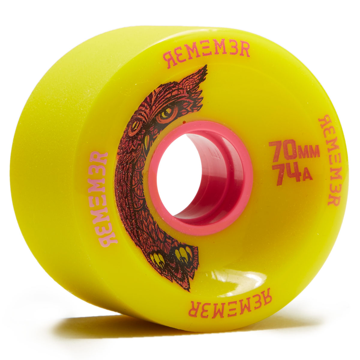 Remember Hoot Slide 74a Longboard Wheels - Yellow - 70mm image 1