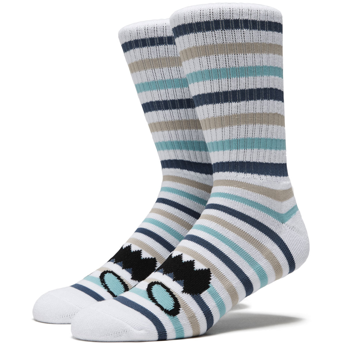 Toy Machine Monster Face Mini Stripes Crew Socks - Blue/Multi image 1