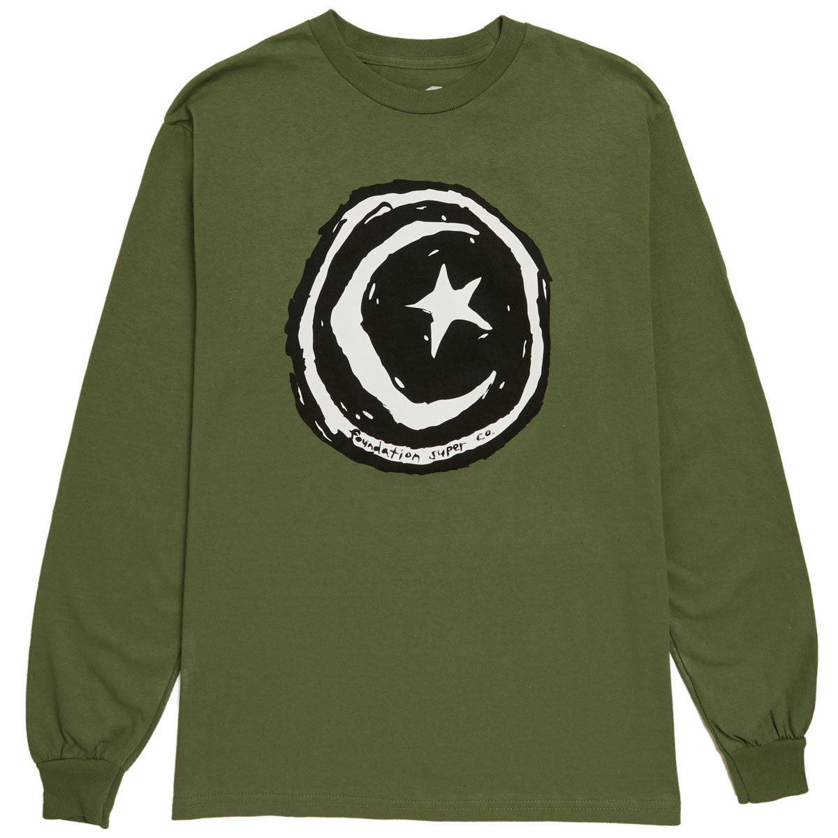 Foundation Star and Moon Long Sleeve T-Shirt - Army image 1