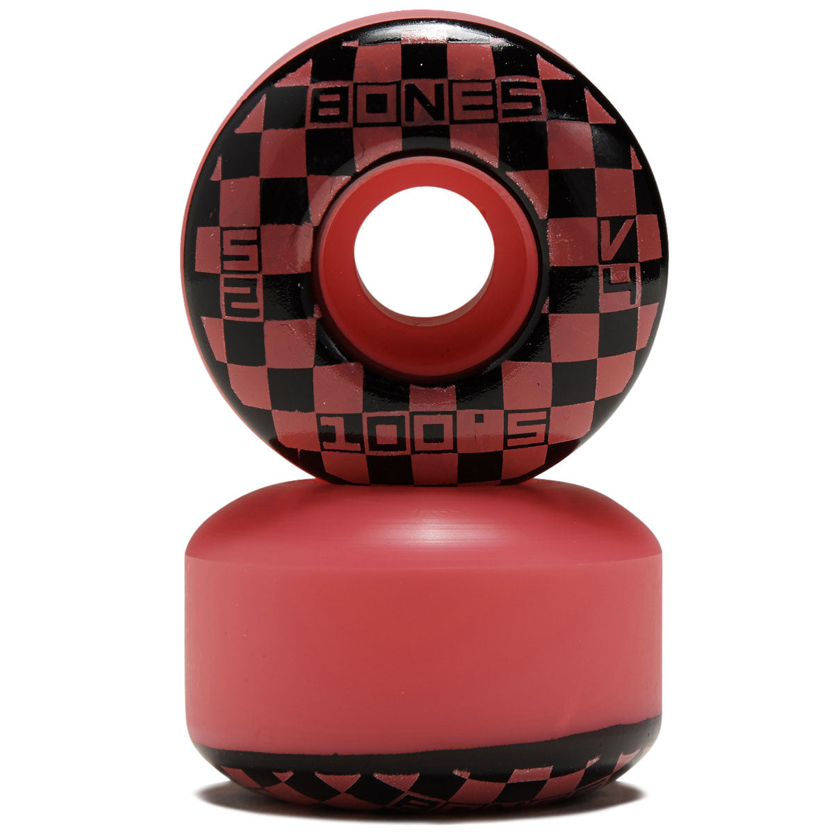 Bones 100s Block Party V4 Wide Skateboard Wheels - Pink - 52mm image 2
