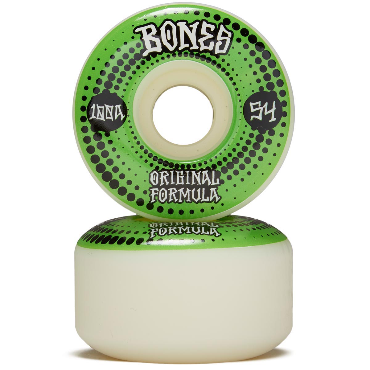 Bones 100s OG Formula Dots V4 Wide Skateboard Wheels - White - 54mm – CCS