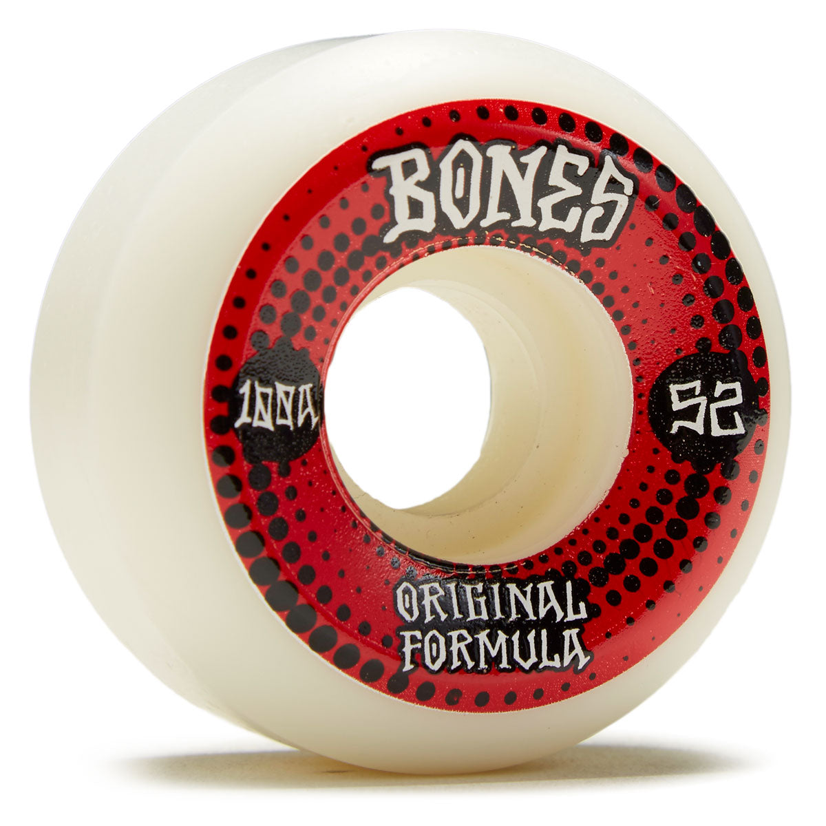 Bones 100s OG Formula Dots V5 Sidecut Skateboard Wheels - White - 52mm image 1