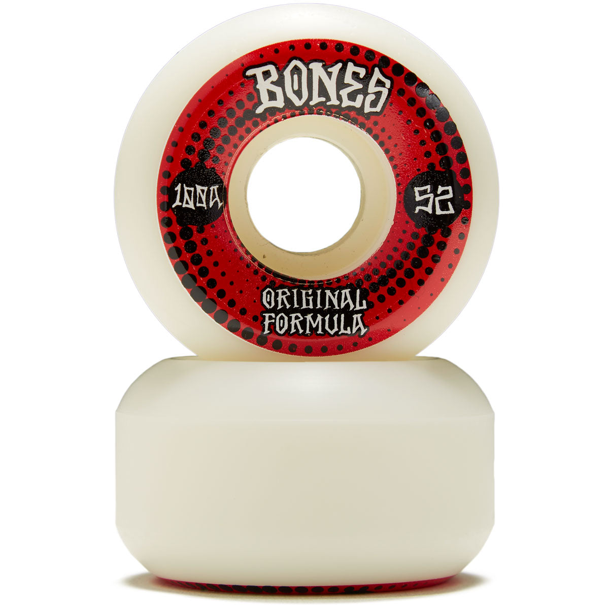 Bones 100s OG Formula Dots V5 Sidecut Skateboard Wheels - White - 52mm image 2