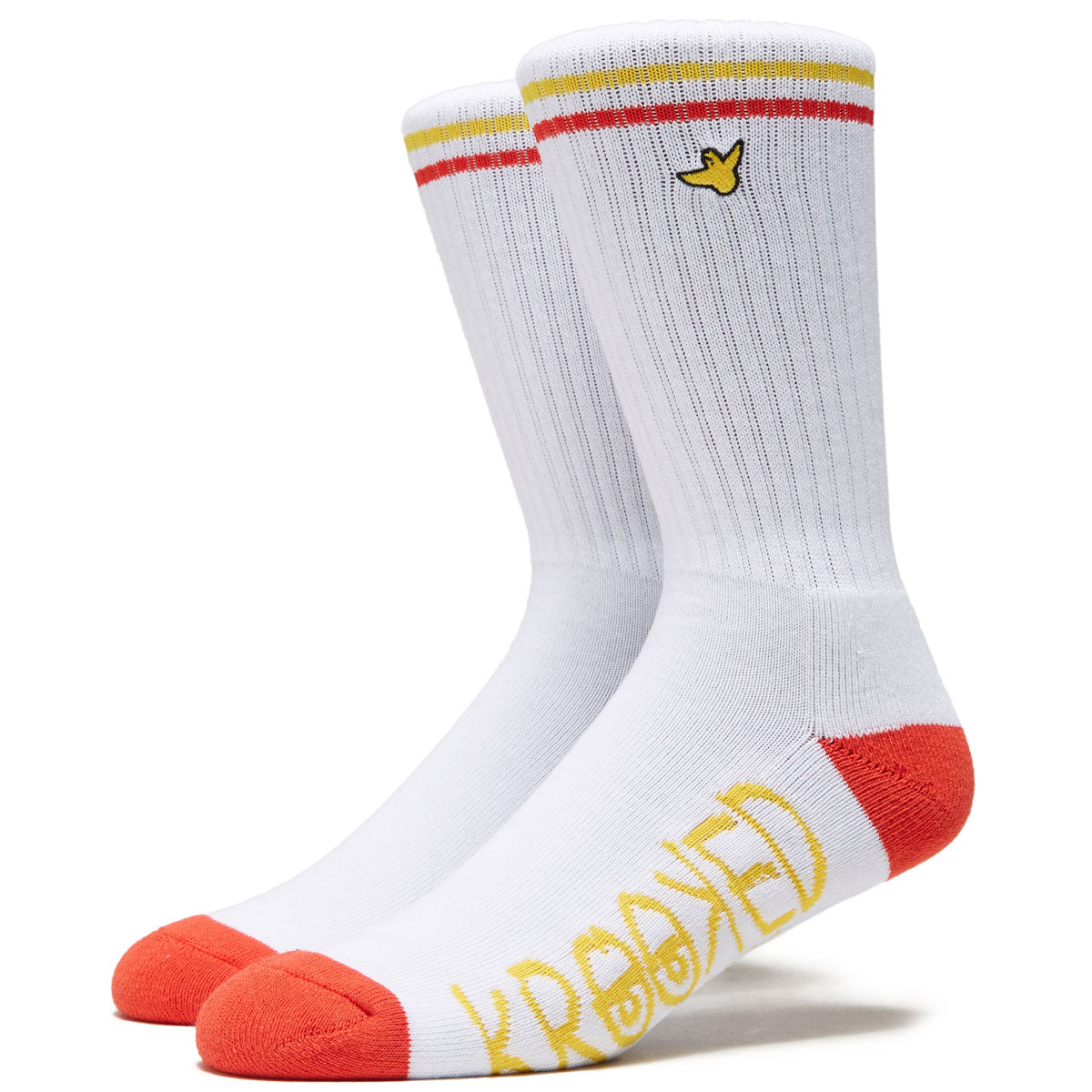 Krooked Og Bird Socks - White/Red/Yellow image 1