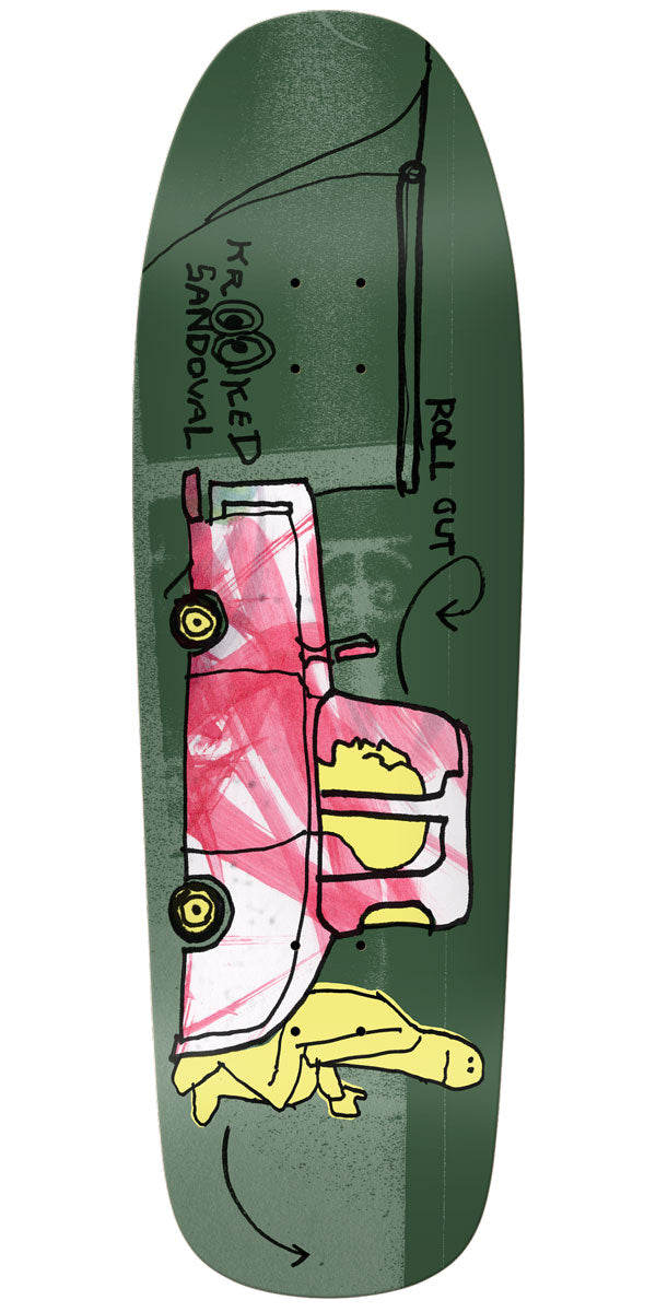 Krooked Sandoval Roll Out Skateboard Deck - Green - 9.81