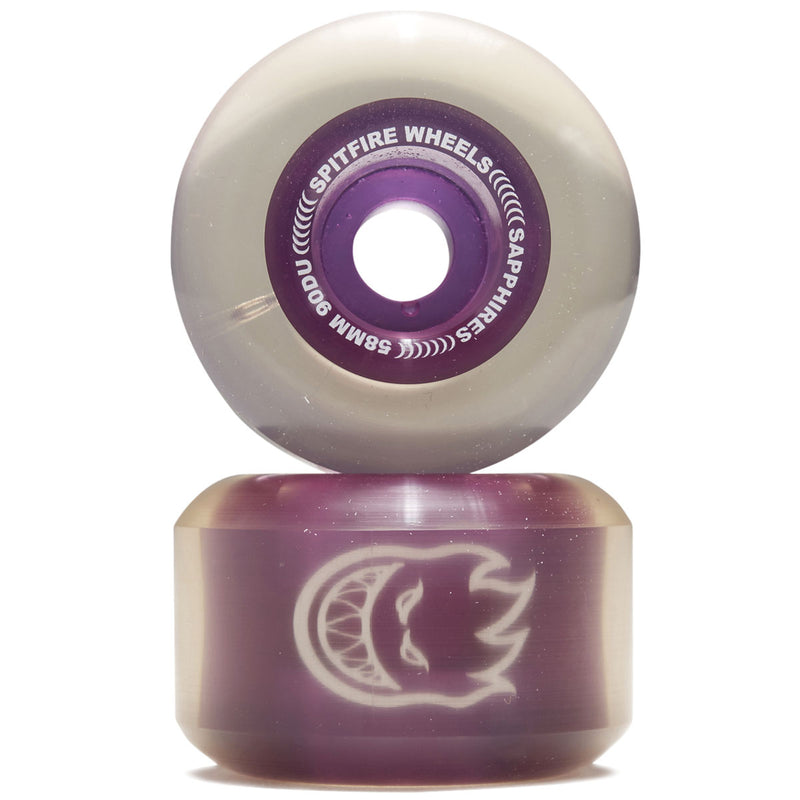 Spitfire 90d Sapphires Skateboard Wheels - Clear Purple - 58mm