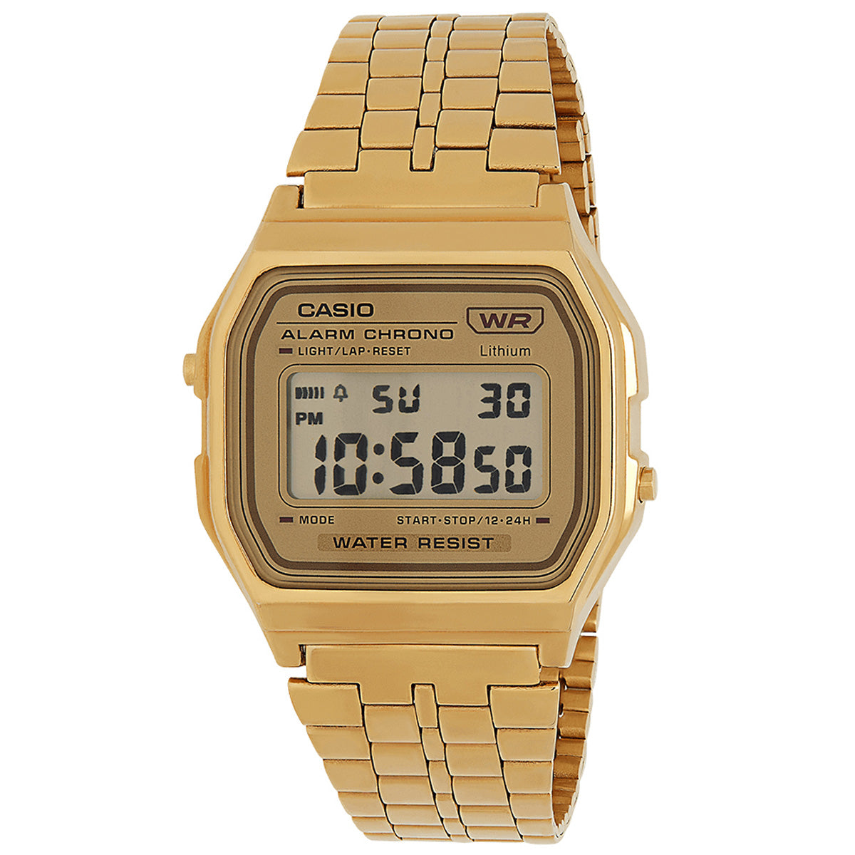 Casio A158WETG-9A Watch - Vintage Mirror Dig Gold image 1