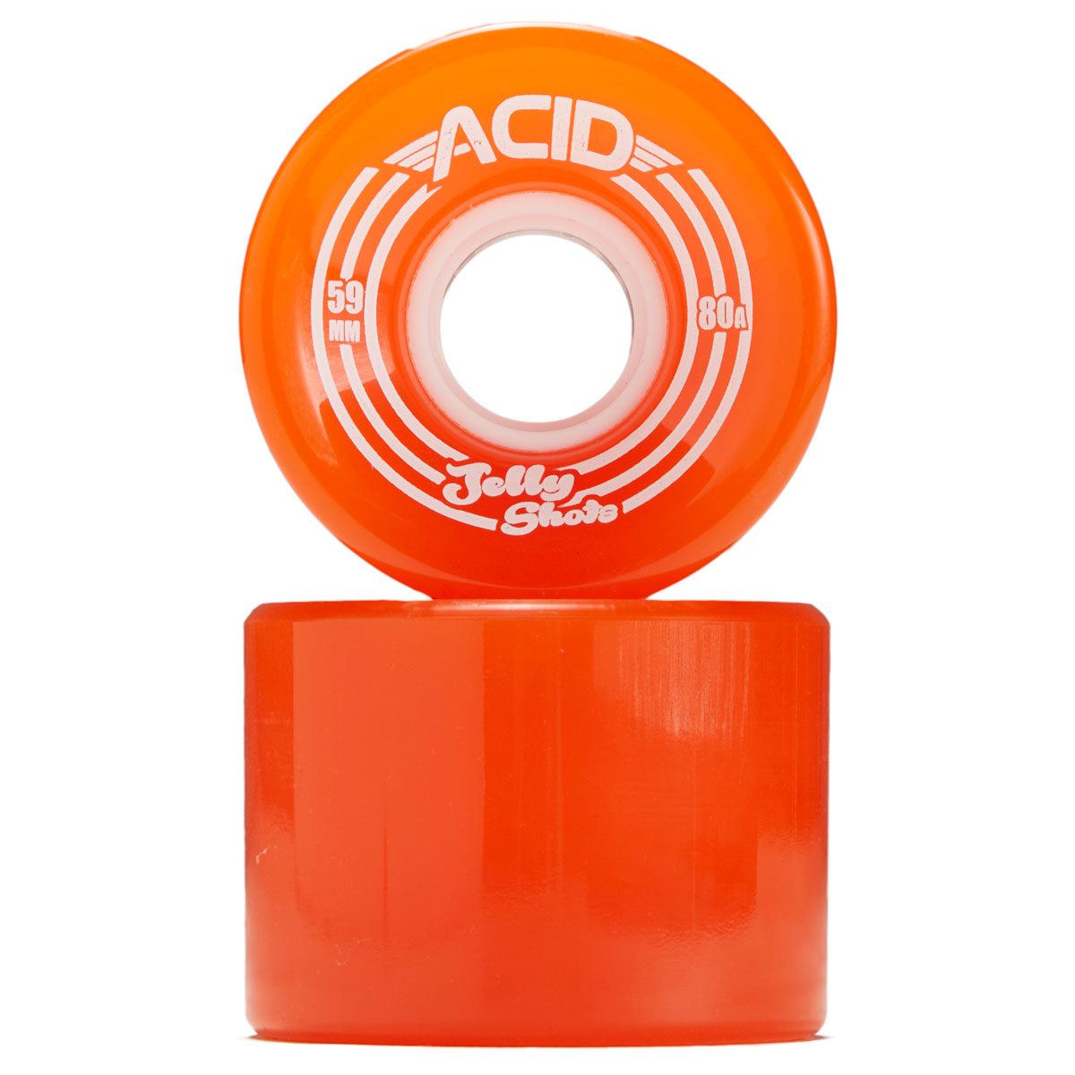 Acid Jelly Shots 80a Skateboard Wheels - Orange - 59mm image 2