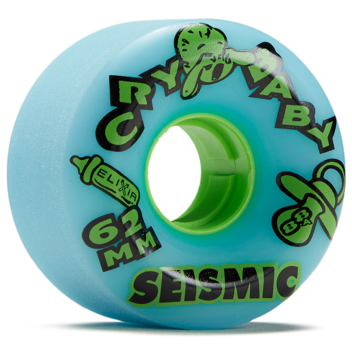 Seismic Cry Baby 88a Longboard Wheels - Blue Elixir - 62mm image 1