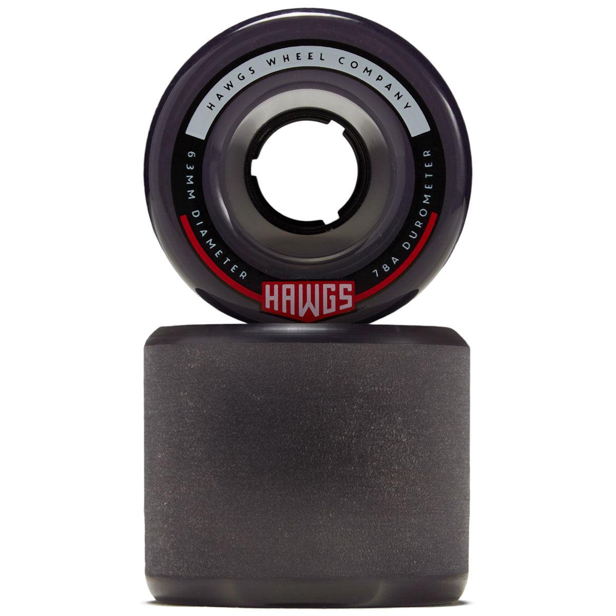 Hawgs Fatties 78a Stone Ground Longboard Wheels - Clear Black - 63mm image 2